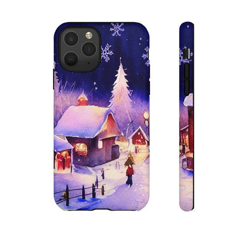 Christmas Homes in the Snow - Impact Resistant Phone Case iPhone 11 Pro Matte
